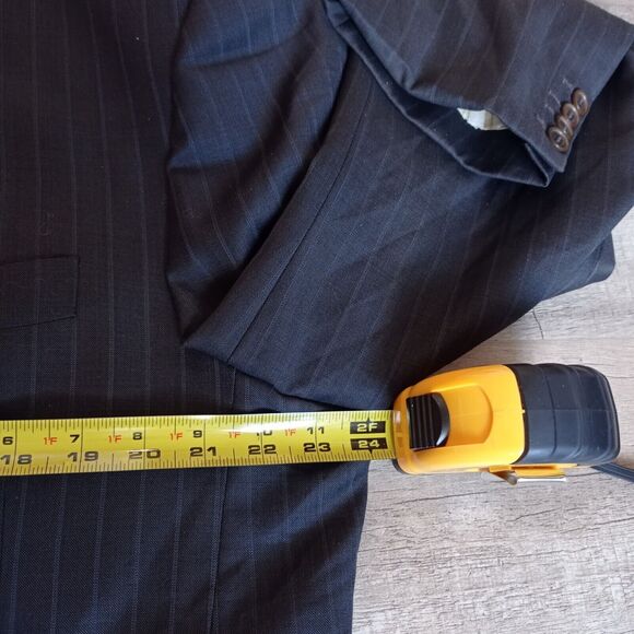 Galante Uomo Super 120s Wool 3 Button Blazer Size 58 Striped Grey Office - Picture 3 of 9